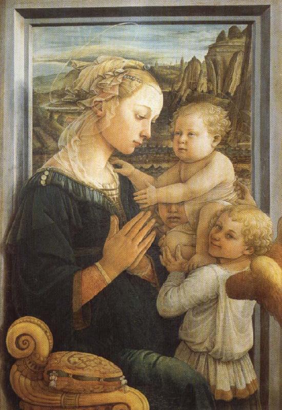 Fra Filippo Lippi Madonna and Child with Two Angels oil painting image